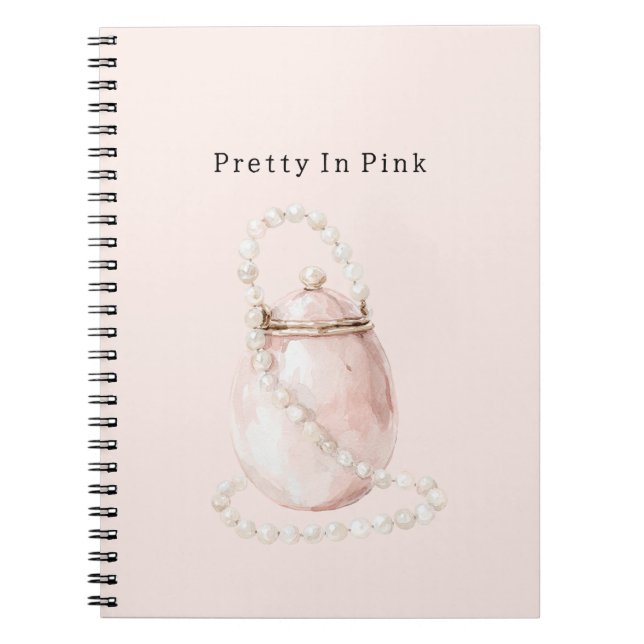 Cuaderno Bolso de perlas rosa rubor (Frente)