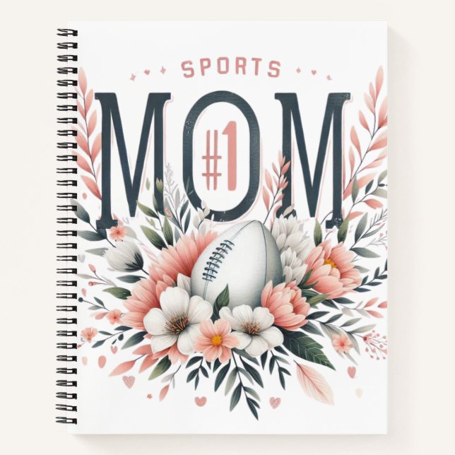 Cuaderno Bolso De Tela 1 Sports Mom – Football & Flowers Mo (Anverso)