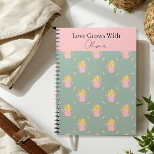 Cuaderno Bolso Floral Personalizado Crece con Amor