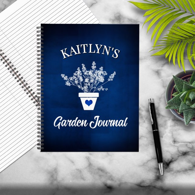 Cuaderno Bolso Personalizado Azul y Floral (Subido por el creador)