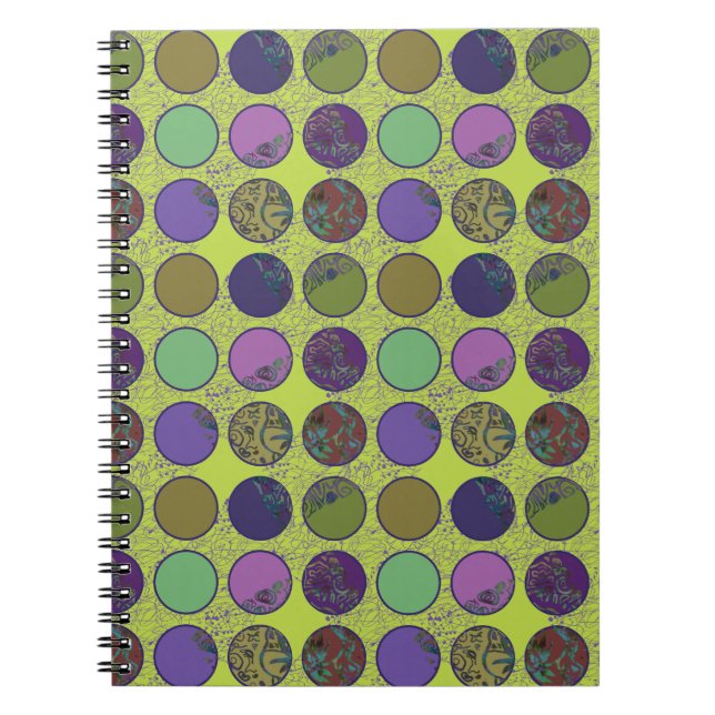 Cuaderno Bolso tote de círculo abstracto audaz (Frente)
