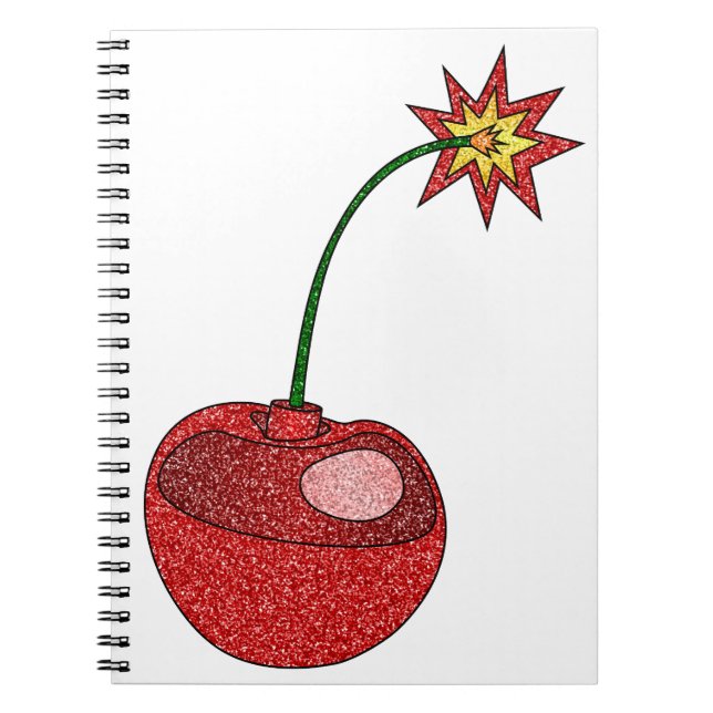 Cuaderno Bomba de cerezo purpurina (Frente)