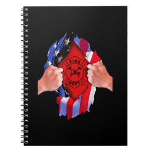 Cuaderno Bombardero con bandera del Departamento de Bombero