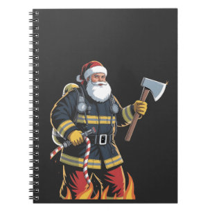 Cuaderno Bombero Camión de bomberos Árbol de Navidad Santa 