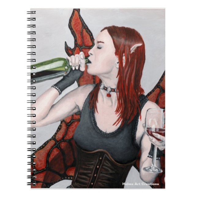 Cuaderno Bombilla de vino de hadas mágicas Bombilla de espi (Frente)