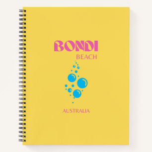 Cuaderno Bondi Beach, Travel Art, Preppy, Amarillo, Rosa