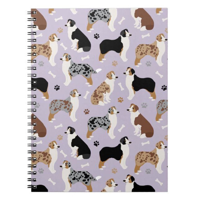 Cuaderno Bones pastores australianos y bloc de notas (Frente)
