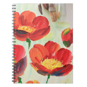Cuaderno Bonita imagen de aceite pintada con equipo de arti