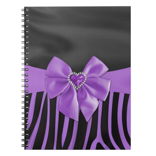 Cuaderno Bonita moda elegante efectos de tela seda de cebra (Frente)