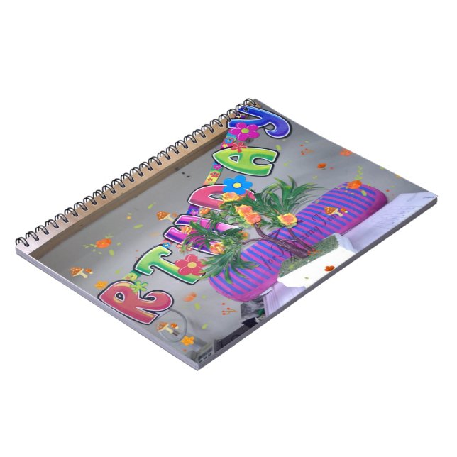 Cuaderno Bonita pintura de cumpleaños colorida (Lado Izquierdo)
