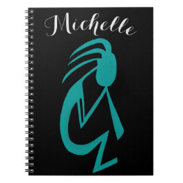 Cuaderno Bonita pintura Verde azulada de Kokopelli
