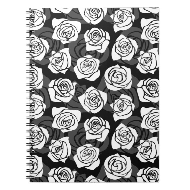 Cuaderno Bonitas rosas blancas y negras de época (Frente)