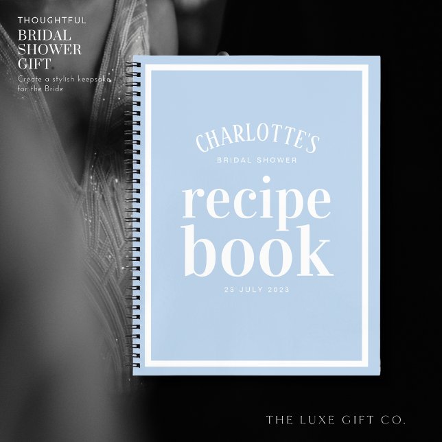 Cuaderno Bonito Algo Blue Bridal Shower Recipe Book (Subido por el creador)