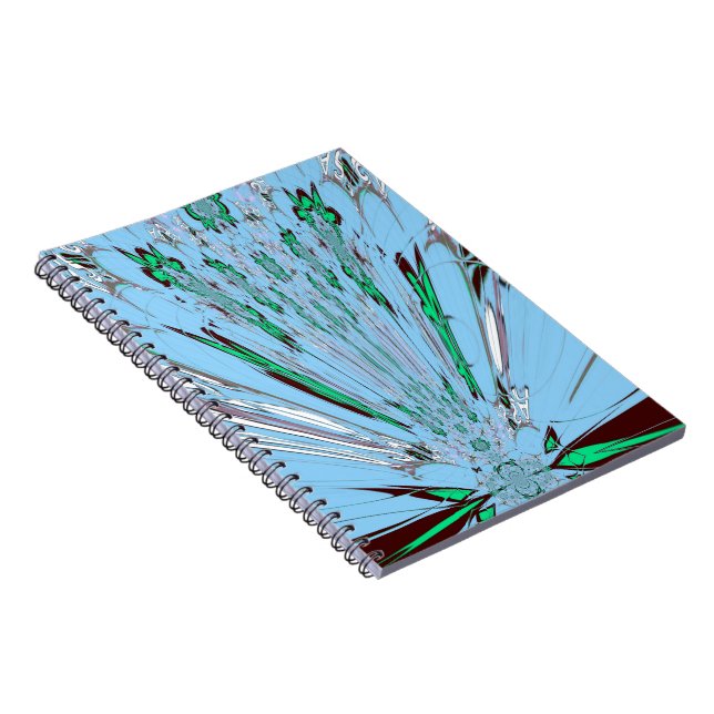 Cuaderno Bonito Aqua Blue Amazon Floral Motif Art (Lado Derecho)