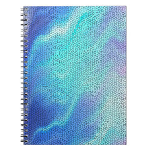 Cuaderno Bonito Aqua Blue Purple Pastel Mosaic