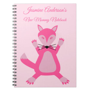 Cuaderno Bonito Bebé Rosa Fox Personalizado Nueva Mamá