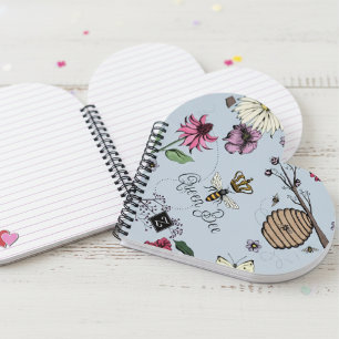 Cuaderno Bonito Blue Queen Bee & Royal Crown Floral