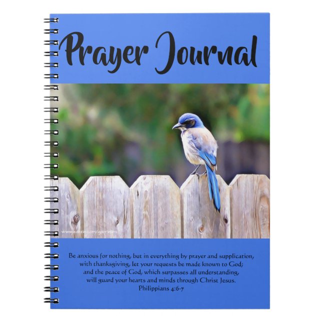 Cuaderno Bonito Bluebird En Fence Prayer Journal (Frente)
