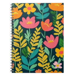 Cuaderno Bonito campo floral colorido