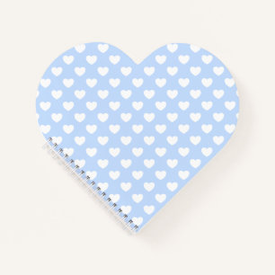 Cuaderno Bonito Corazón Azul Claro Y Blanco En Forma De Cor