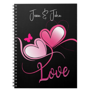 Cuaderno Bonito Corazón Rosa Amor Con Mariposa