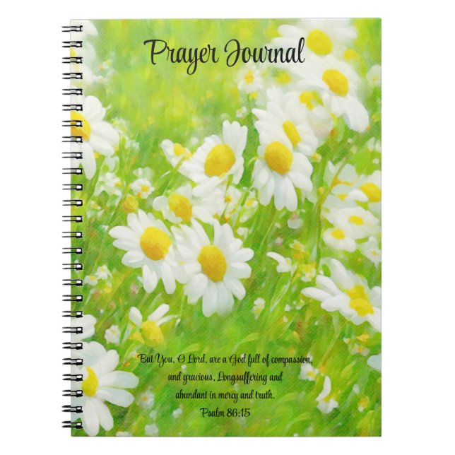 Cuaderno Bonito Daisy Garden Bible Verse Faith Journal (Frente)
