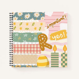 Cuaderno Bonito de cintas florales y estampadas de cartón d