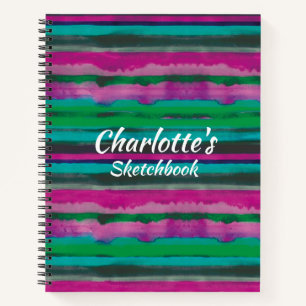 Cuaderno Bonito de rayas modernas personalizadas
