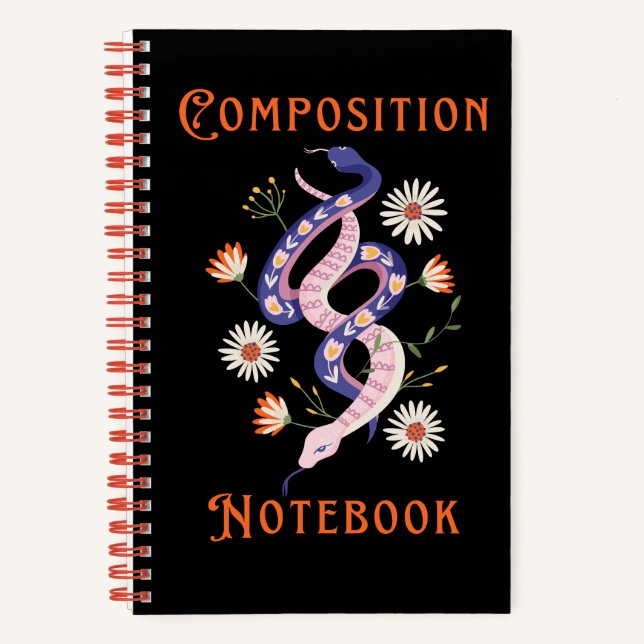 Cuaderno Bonito de serpientes y flores (Anverso)