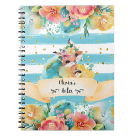 Cuaderno Bonito diario Chica de flores delgadas Fox Waterco