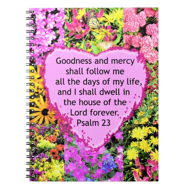 CUADERNO BONITO DISEÑO FLORAL PSALM 23 (Frente)