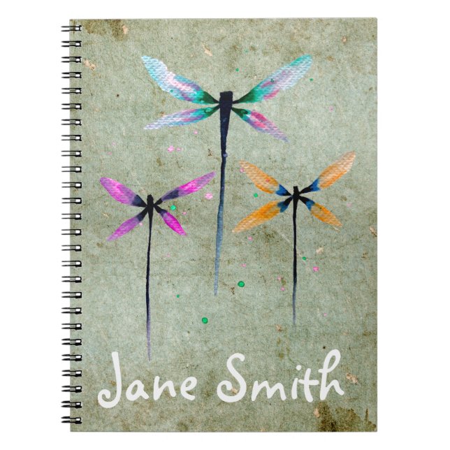 Cuaderno Bonito dragonflies acuarela rústica (Frente)