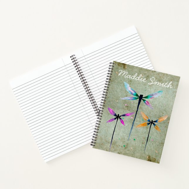 Cuaderno Bonito dragonflies ilustracion acuarela (Interior)