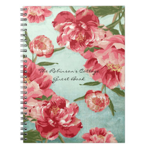 Cuaderno Bonito Flor Retro Chintz Peonies Personalizados