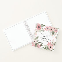 Bonito Floral Baby Shower Spiral Guest Book