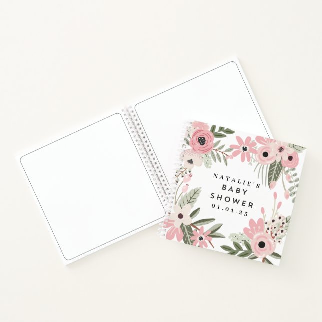 Cuaderno Bonito Floral Baby Shower Spiral Guest Book (Interior)