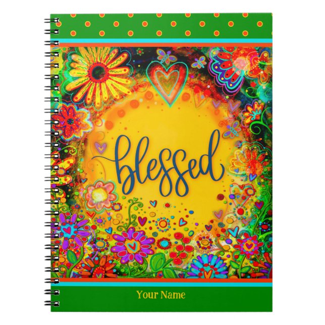 Cuaderno Bonito Floral Bendecida Inespiritualidad Alegre (Frente)