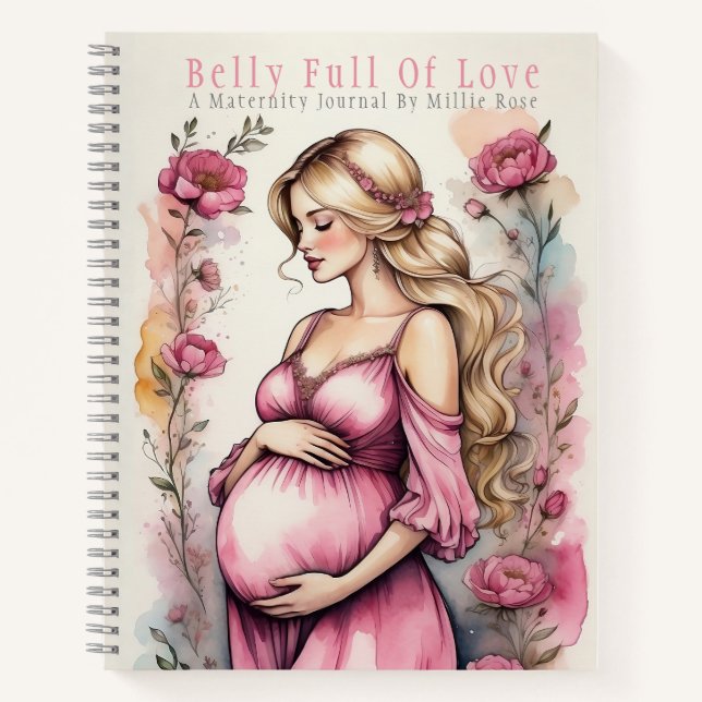 Cuaderno Bonito Floral Maternity Expectation Mom Journal (Anverso)