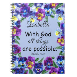 Cuaderno Bonito Floral Pansy Flor Escritura Inspiradora