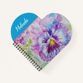 Cuaderno Bonito Floral Pastel Pansy Chicas Purple Cute