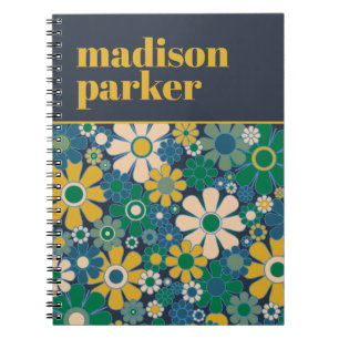 Cuaderno Bonito Floral personalizada estética de los años 6