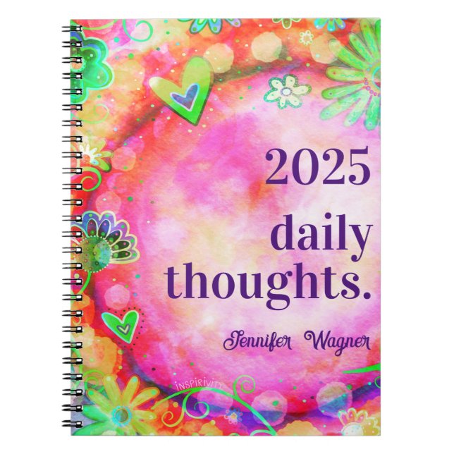 Cuaderno Bonito Floral Rosa Inspirando "Inespiritividad" de (Frente)