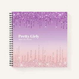 Cuaderno Bonito Girly Purpurina Glam Sketchbook Doodles Not