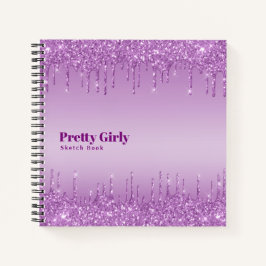 Cuaderno Bonito Girly Purpurina Glam Sketchbook Doodles Not