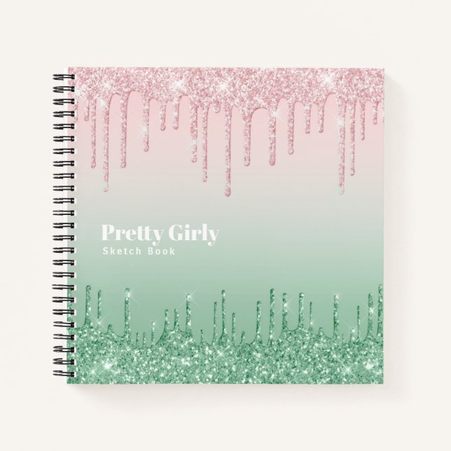 Cuaderno Bonito Girly Purpurina Glam Sketchbook Doodles Not (Anverso)
