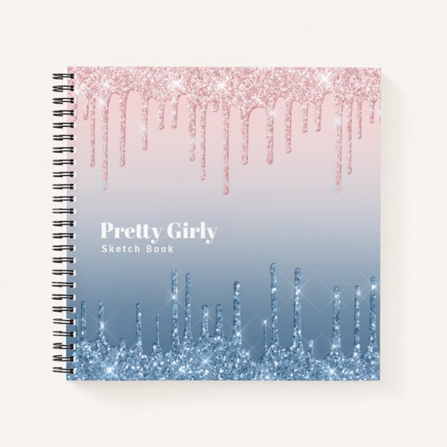 Cuaderno Bonito Girly Purpurina Glam Sketchbook Doodles Not (Anverso)