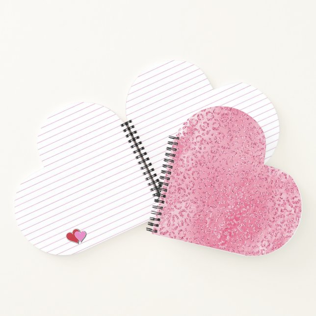Cuaderno Bonito Girly Sugar Purpurina Rosado Leopardo (Interior)