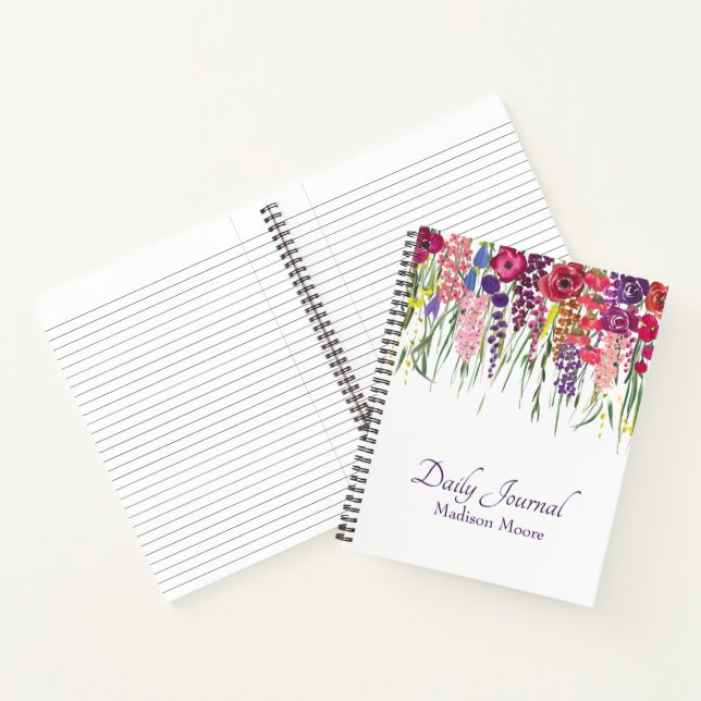 Cuaderno Bonito Inglés Floral Garden Ilustracion Journal/ (Interior)