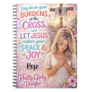 Cuaderno Bonito inspirador floral cristiano Jesús femenino