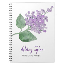 Cuaderno Bonito Lilac floral giratoria lindo personalizado